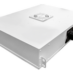 Load image into Gallery viewer, Top tile-mounted Air Guardian pulls in air via surface-mounted fans. Air pulled into chamber is cleansed of airborne pathogens (Viruses, molds, and bacteria) utilizing 260~265nm UVC with a &gt;99% inactivation rate.
