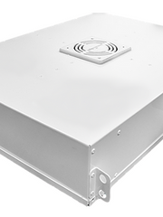 Load image into Gallery viewer, Top tile-mounted Air Guardian pulls in air via surface-mounted fans. Air pulled into chamber is cleansed of airborne pathogens (Viruses, molds, and bacteria) utilizing 260~265nm UVC with a &gt;99% inactivation rate.
